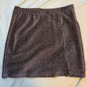 Dark Grey Sparkle Mini Skirt